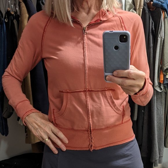 Aeropostale salmon full-zip hoodie sz M - Picture 2 of 11